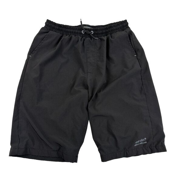 Eddie Bauer Black Mesh Lined Elastic Waist Shorts Drawstring Trunks XL 18/20 - Picture 1 of 11